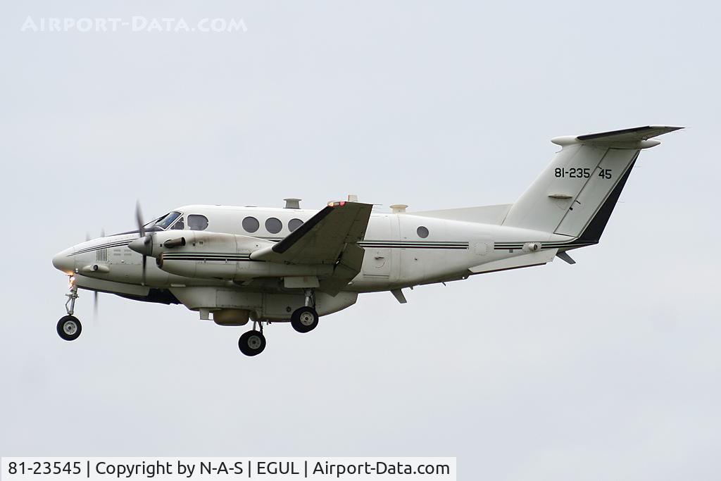 81-23545, Beechcraft C-12D Huron C/N BP-26, Landing back from operating with the A-10's
