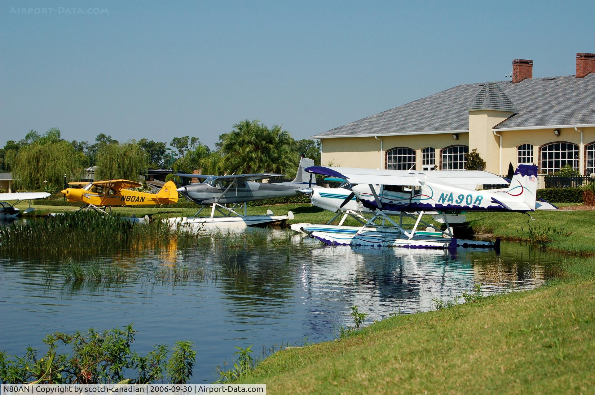 N80AN, 1980 Piper PA-18-150 Super Cub C/N 18-8109003, Float Planes at Lake Ashton Golf Club, Lake Wales, FL
