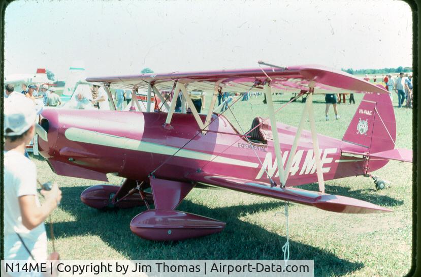 N14ME, 1975 EAA Biplane Model P-2 C/N 101, Pic taken at Oshkosh Wi in 1976, at the annual fly-in