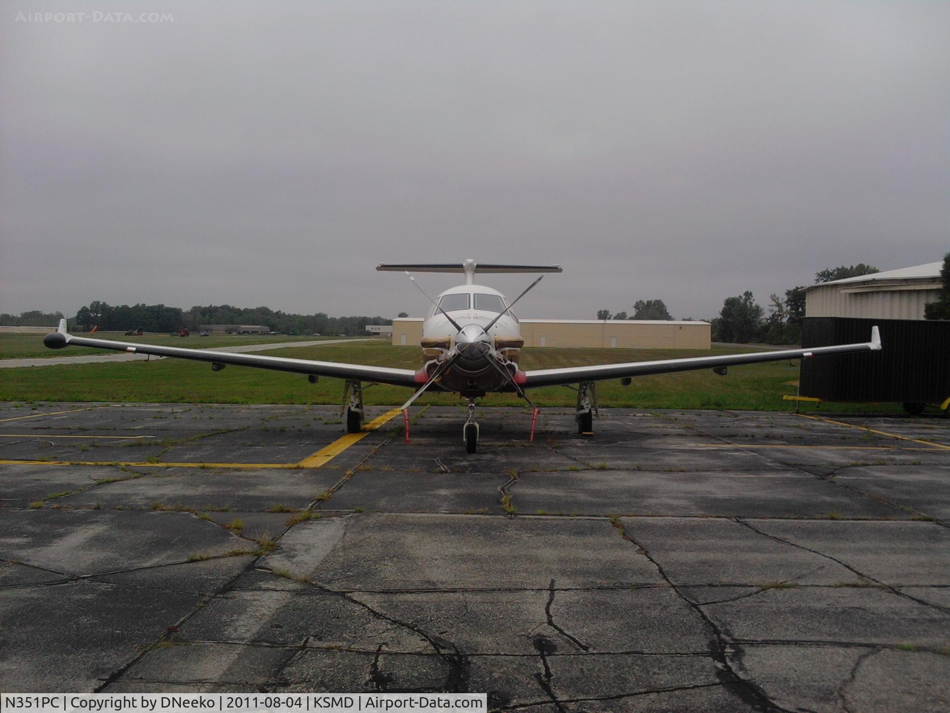 N351PC, 2000 Pilatus PC-12/45 C/N 351, BEAUTIFUL PC-12 sitting on the ramp @ SMD. Seeing more and more turbine a/c flying in here, business is picking back up!