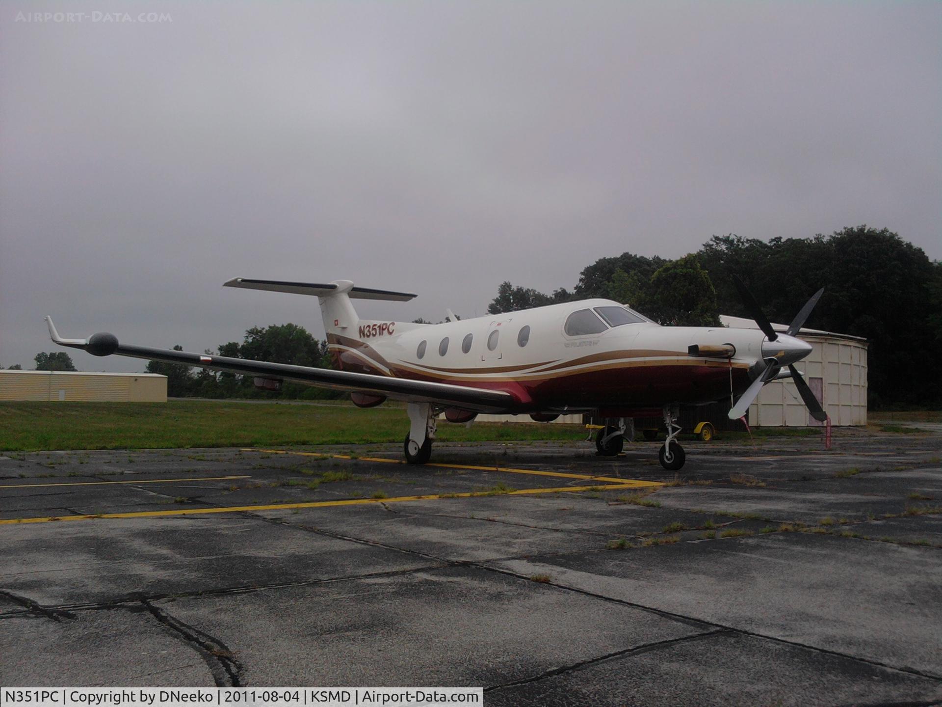 N351PC, 2000 Pilatus PC-12/45 C/N 351, BEAUTIFUL PC-12 sitting on the ramp @ SMD. Seeing more and more turbine a/c flying in here, business is picking back up!