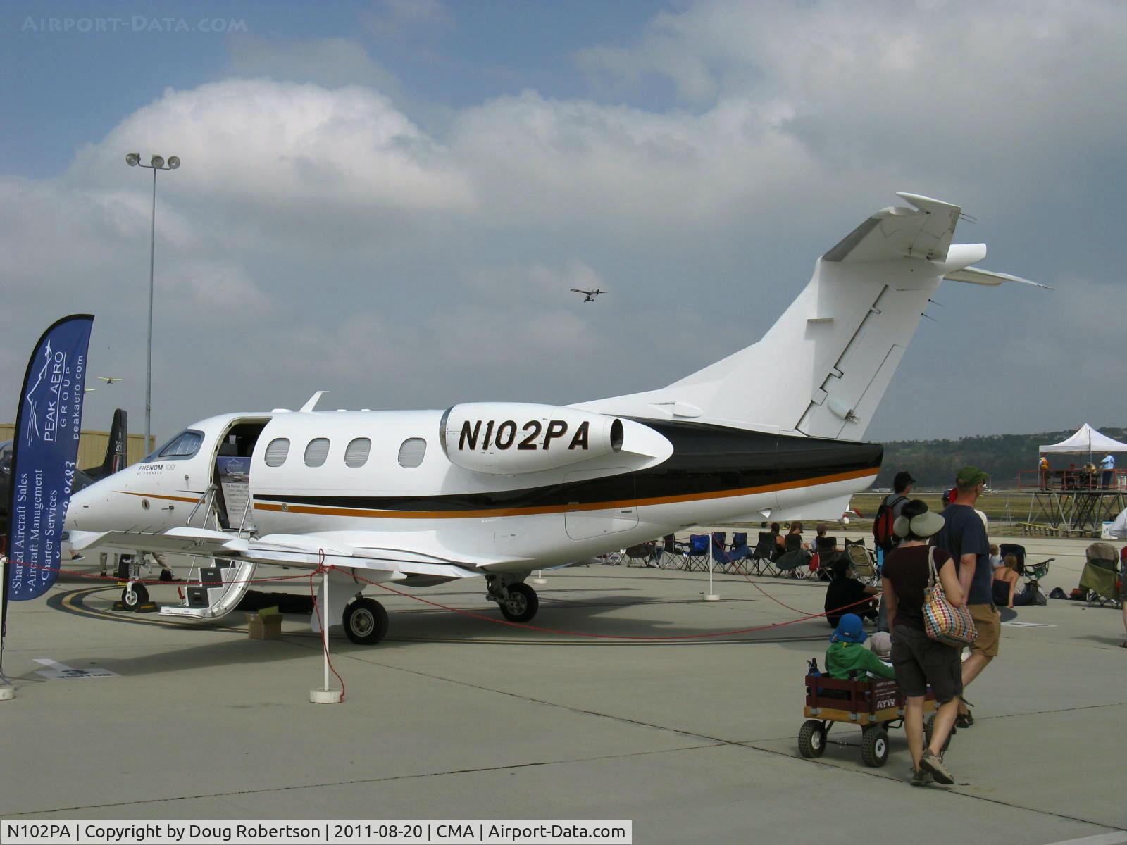 N102PA, 2009 Embraer EMB-500 Phenom 100 C/N 50000030, 2009 Empresa Brasileira de Aeronautica SA EMBRAER EMB-500 Phenom 100 light business jet, two P&W(C)PW617-F Turbofans 1,695 lb takeoff thrust each to ISA+10, with FADEC
