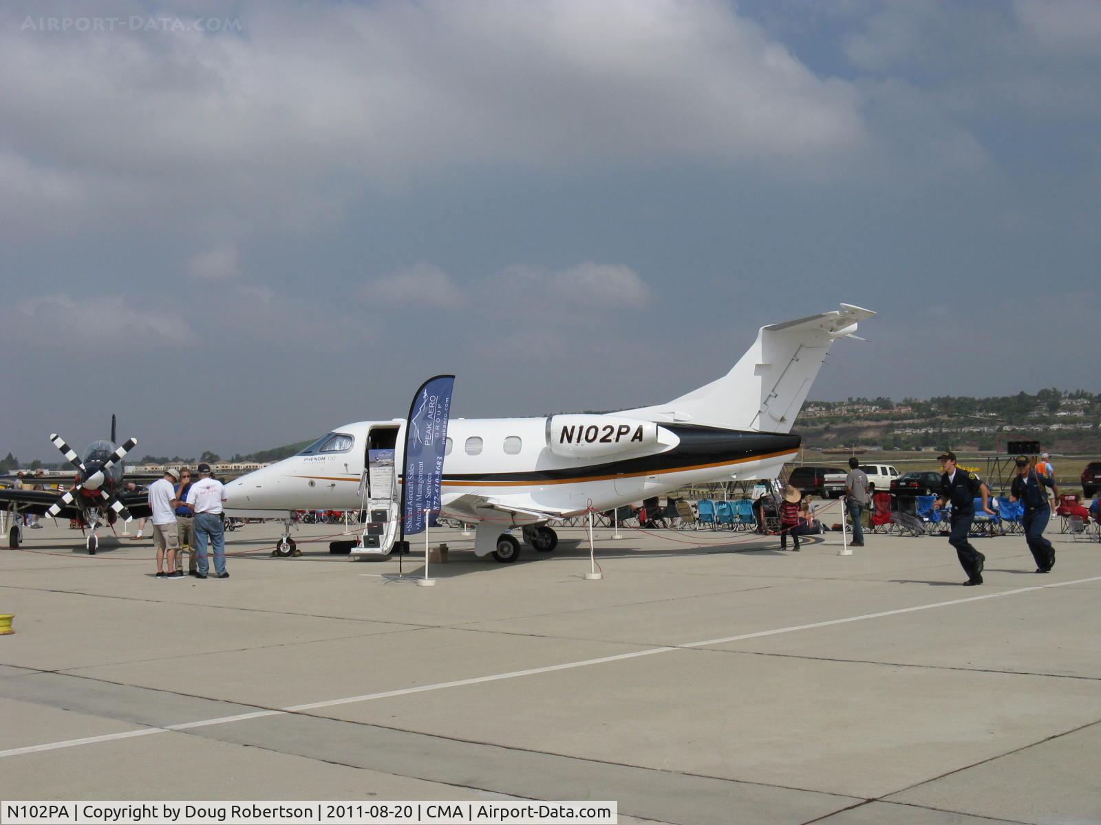 N102PA, 2009 Embraer EMB-500 Phenom 100 C/N 50000030, 2009 Empresa Brasileira de Aeronautica SA EMBRAER EMB-500 Phenom 100 light business jet, two P&W(C)PW617F Turbofans, 1,695 lb takeoff thrust each to ISA+10, with FADEC, max speed M 0.70