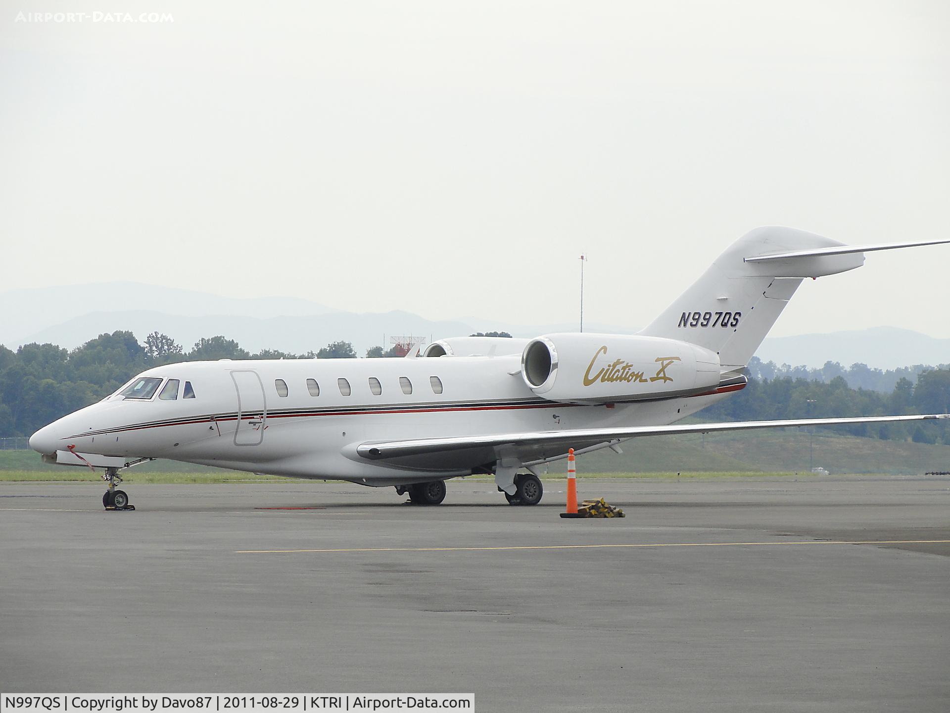 N997QS, 2002 Cessna 750 Citation X C/N 750-0208, N997QS parked at Tri-Cities Airport (KTRI) in Blountville, TN on August 29, 2011.
