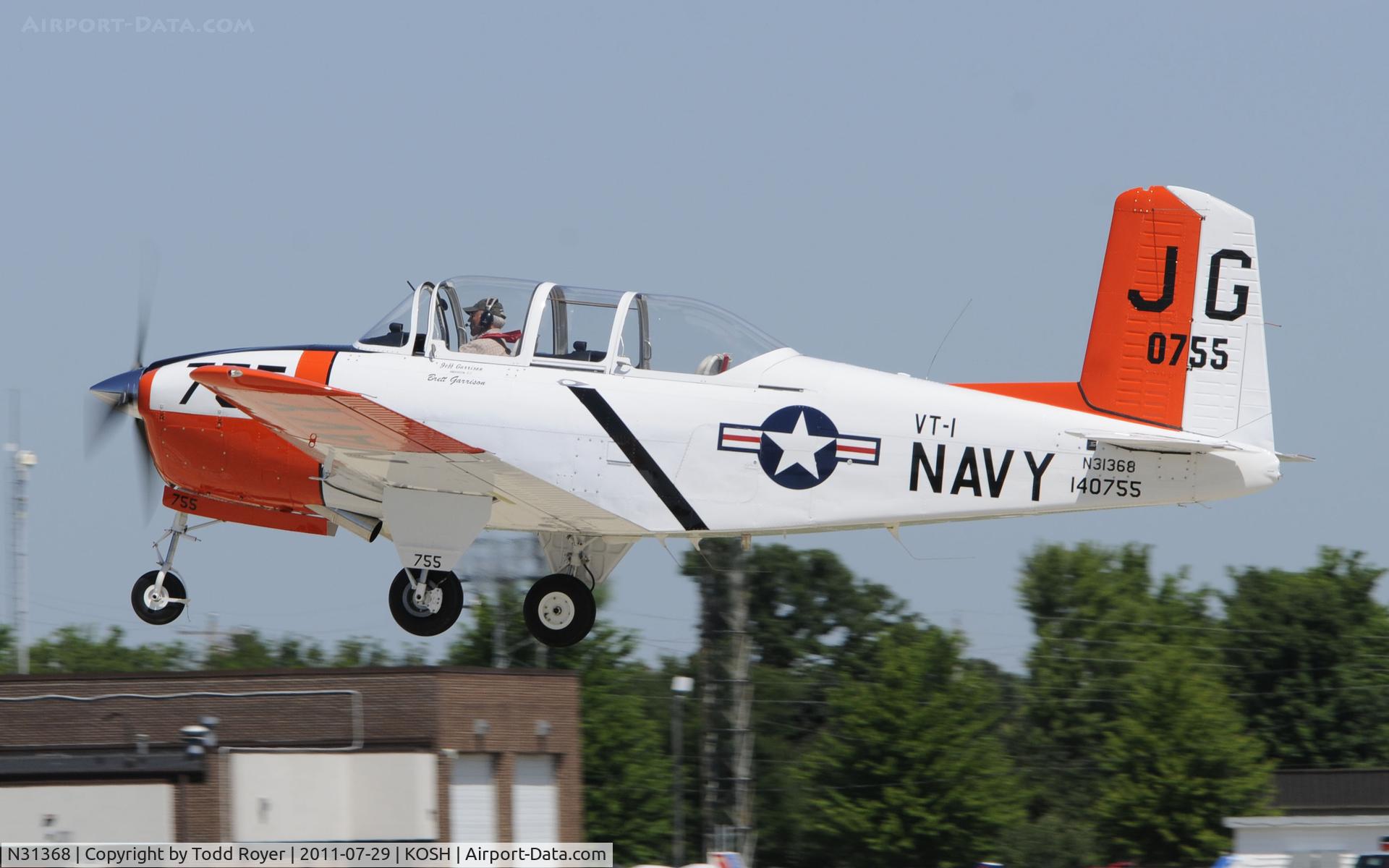 N31368, 1955 Beech T-34B Mentor C/N 140755, AIRVENTURE 2011