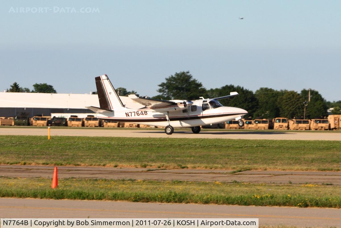 N7764B, 1975 Rockwell International 500-S C/N 3235, Departing Airventure 2011.