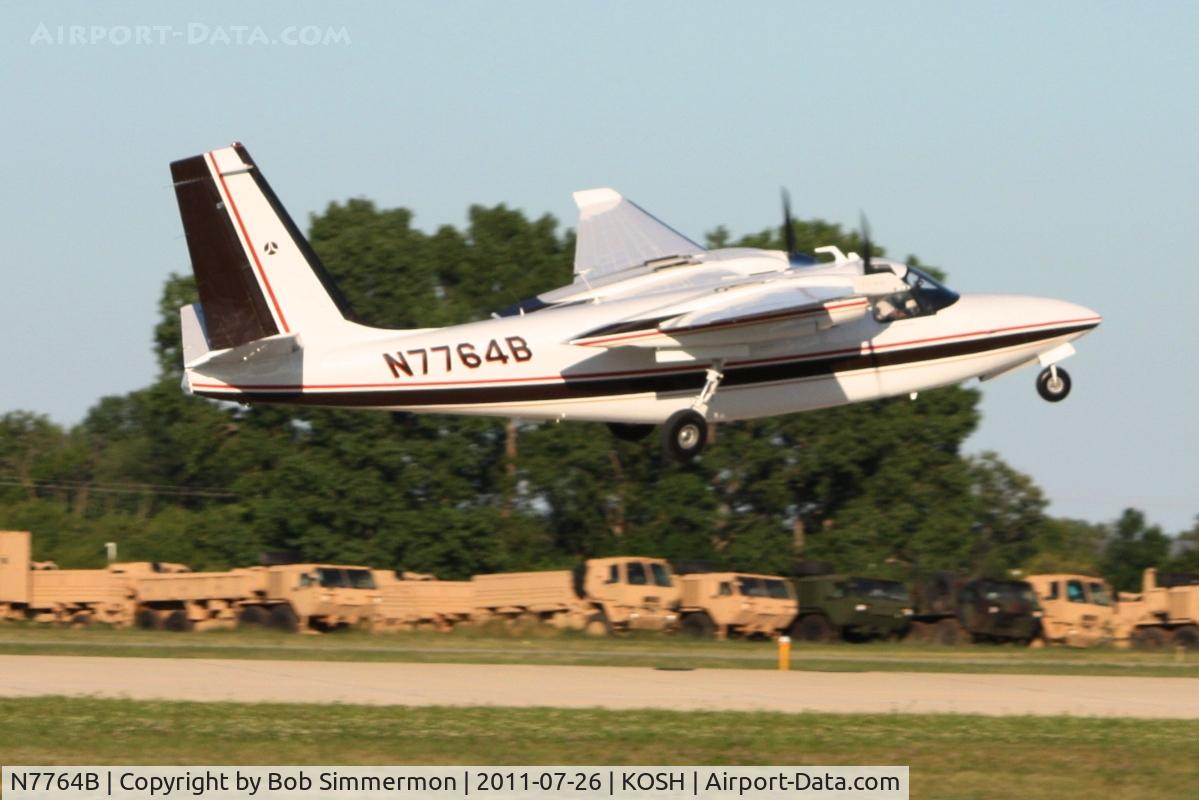 N7764B, 1975 Rockwell International 500-S C/N 3235, Departing Airventure 2011.