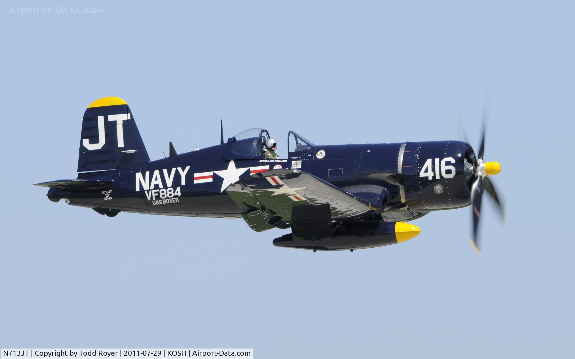 N713JT, 1945 Vought F4U-4B Corsair C/N 97143, AIRVENTURE 2011