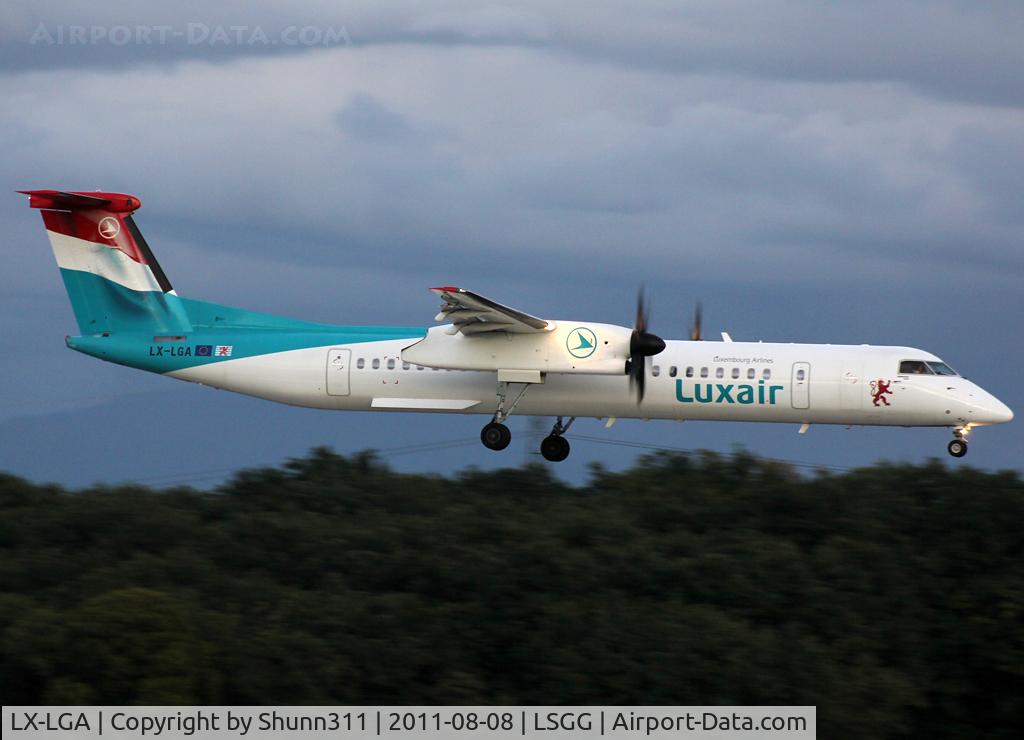 LX-LGA, 2007 De Havilland Canada DHC-8-402Q Dash 8 C/N 4159, Landing rwy 23
