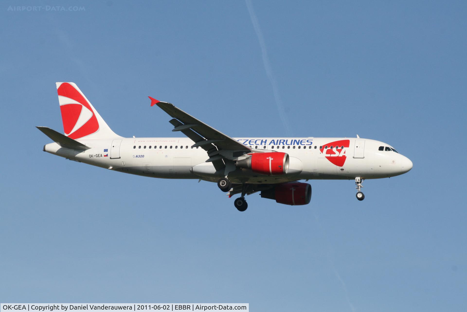 OK-GEA, 2001 Airbus A320-214 C/N 1439, Arrival of flight OK630 to RWY 02