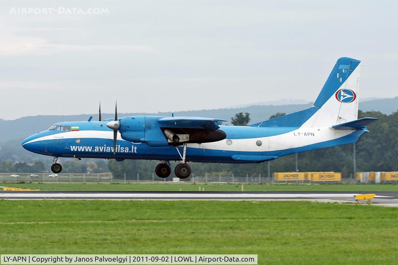 LY-APN, 1982 Antonov An-26B C/N 12010, Aviavilsa Antonov An-26B landing in LOWL/LNZ