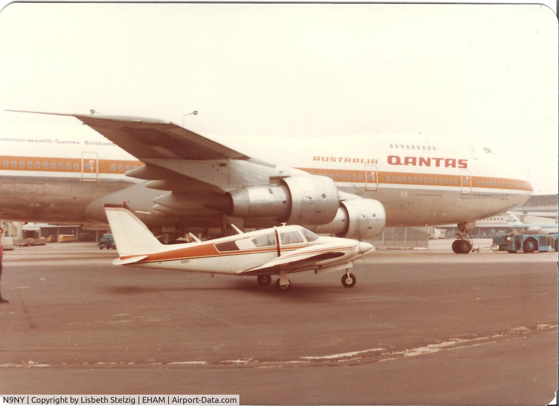 N9NY, 1965 Piper PA-30 Twin Comanche C/N 30-739, Fun photo to compare the size of our airplane with a jumbo jet..