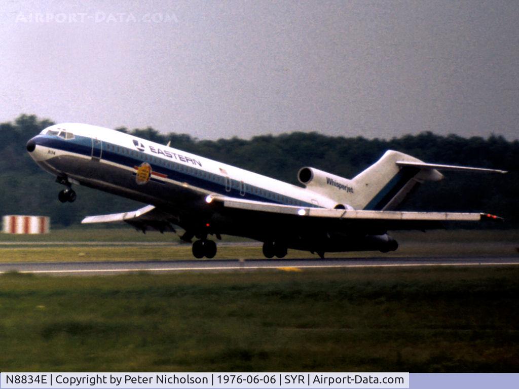 N8834E, 1969 Boeing 727-225 C/N 20153, Eastern Airlines Boeing 727-225 departing Syracuse in the Summer of 1976.