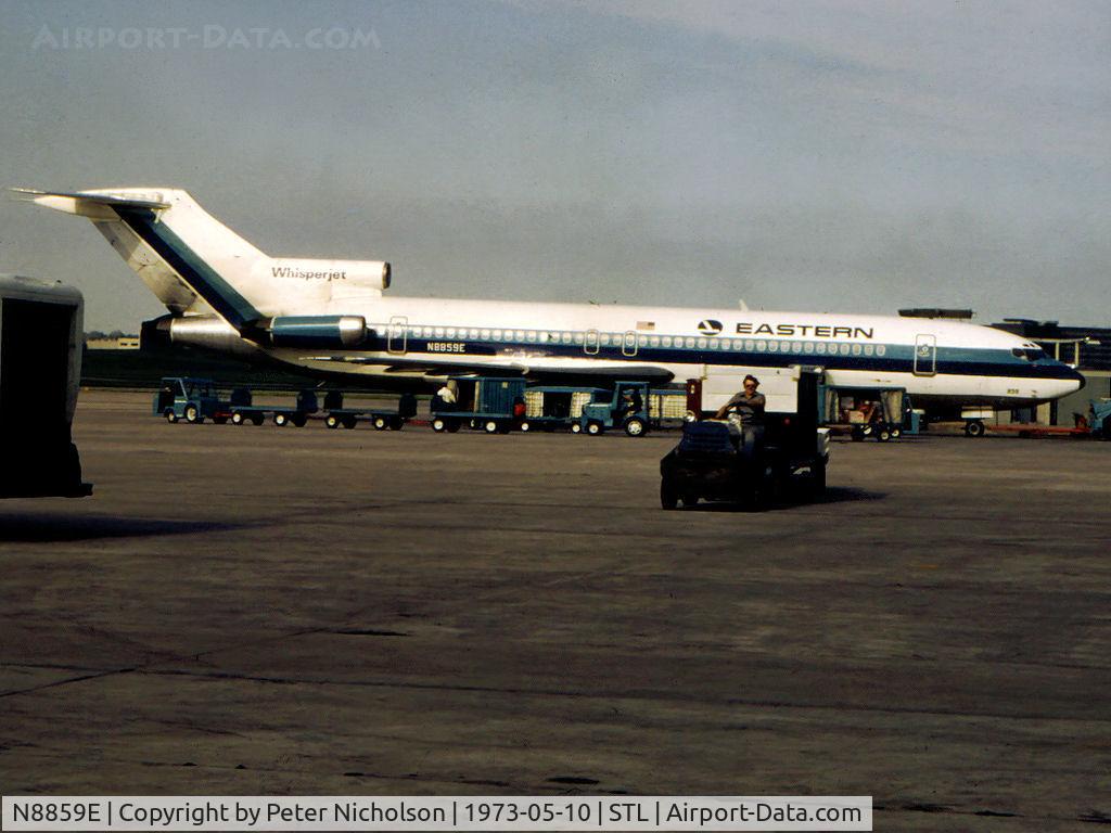 N8859E, 1972 Boeing 727-225 C/N 20621, Boeing 727-225 of Eastern Air Lines at St. Louis in May 1973.