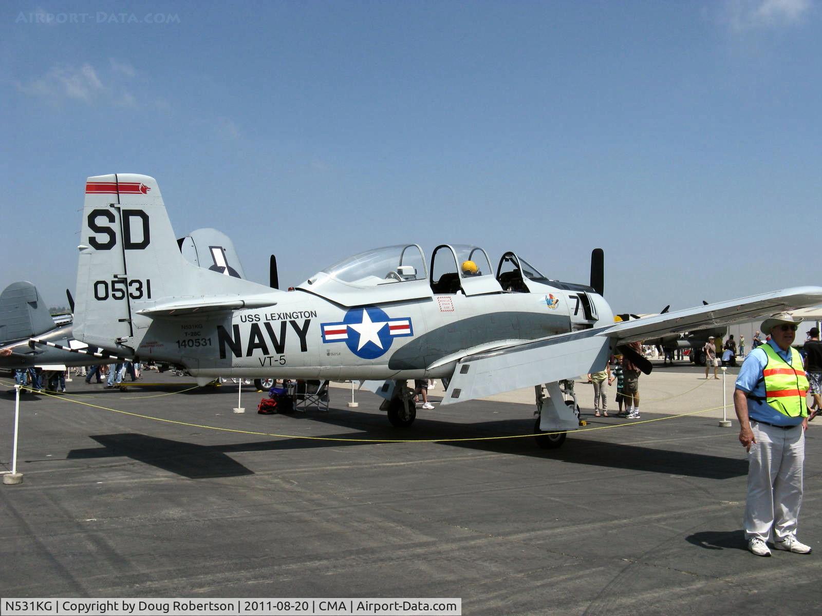 N531KG, 1954 North American T-28C Trojan Trojan C/N 226-108, 1954 North American T-28C TROJAN 'Tough Old Bird', Wright R-1820-86 1,425 Hp, see/read my article on T-28 models including the T-28S Fennec this site.