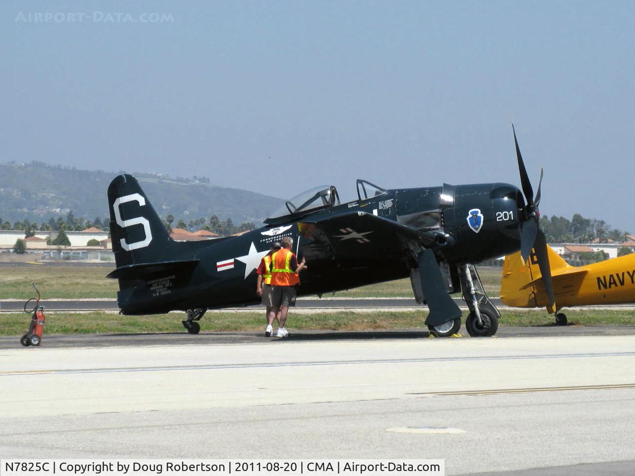 N7825C, 1948 Grumman F8F-2 (G58) Bearcat C/N D.1227, 1949 Grumman F8F-2 BEARCAT, P&W R-2800-34W 2,100 Hp, BEARCAT-the last of the Grumman radial-powered cats, on the flight line