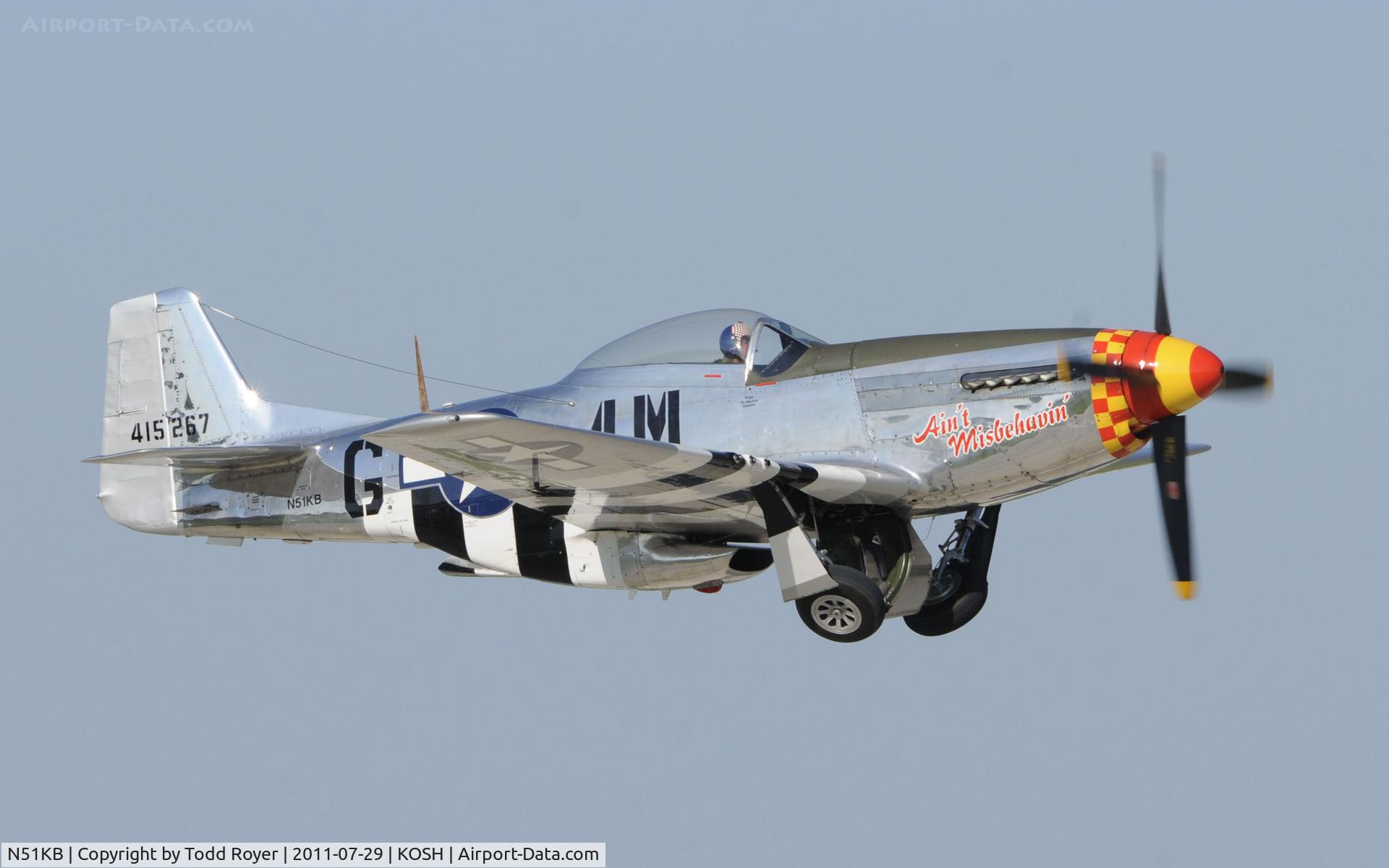 N51KB, 1961 North American F-51D Mustang C/N 44-74009, AIRVENTURE 2011