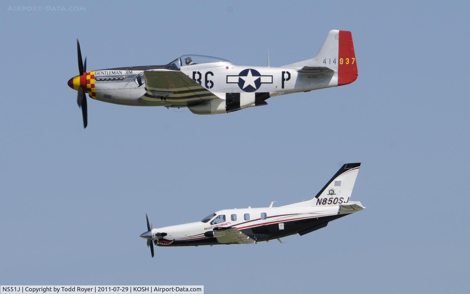 N551J, 1957 North American P-51D Mustang C/N 44-74230, AIRVENTURE 2011