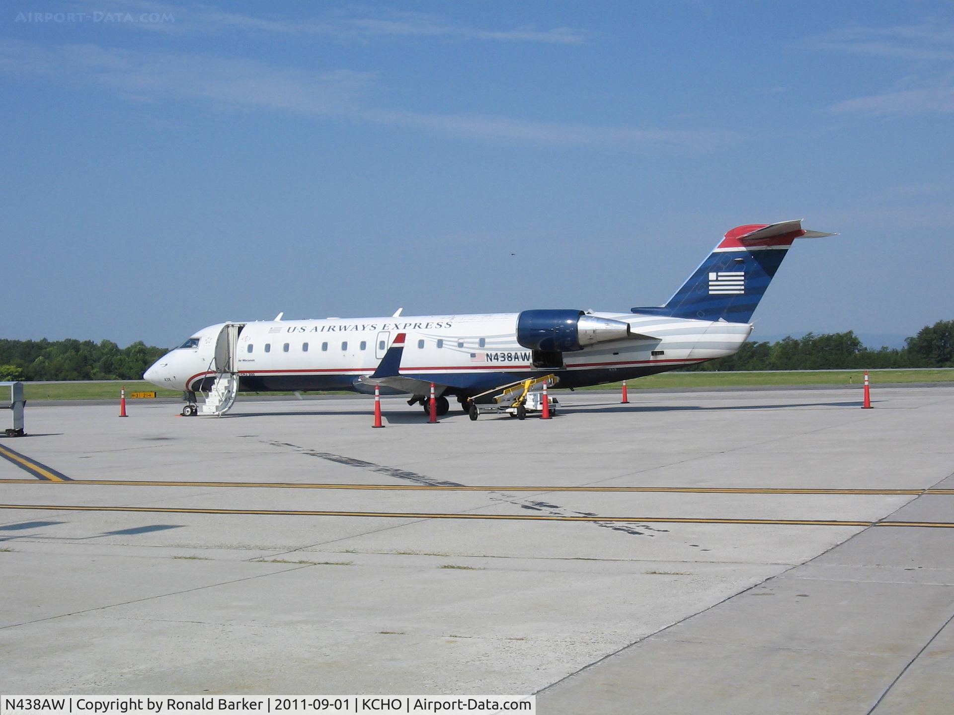 N438AW, 2003 Bombardier CRJ-200LR (CL-600-2B19) C/N 7748, CHO, VA