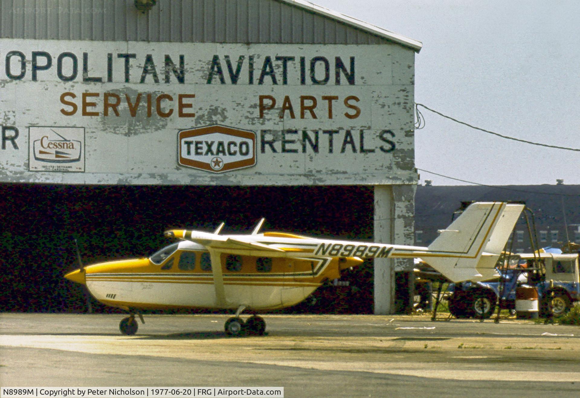 N8989M, 1973 Cessna T337G Turbo Super Skymaster C/N P3370101, Cessna T337G Super Skymaster seen at Republic Airport on Long Island in the Summer of 1977.