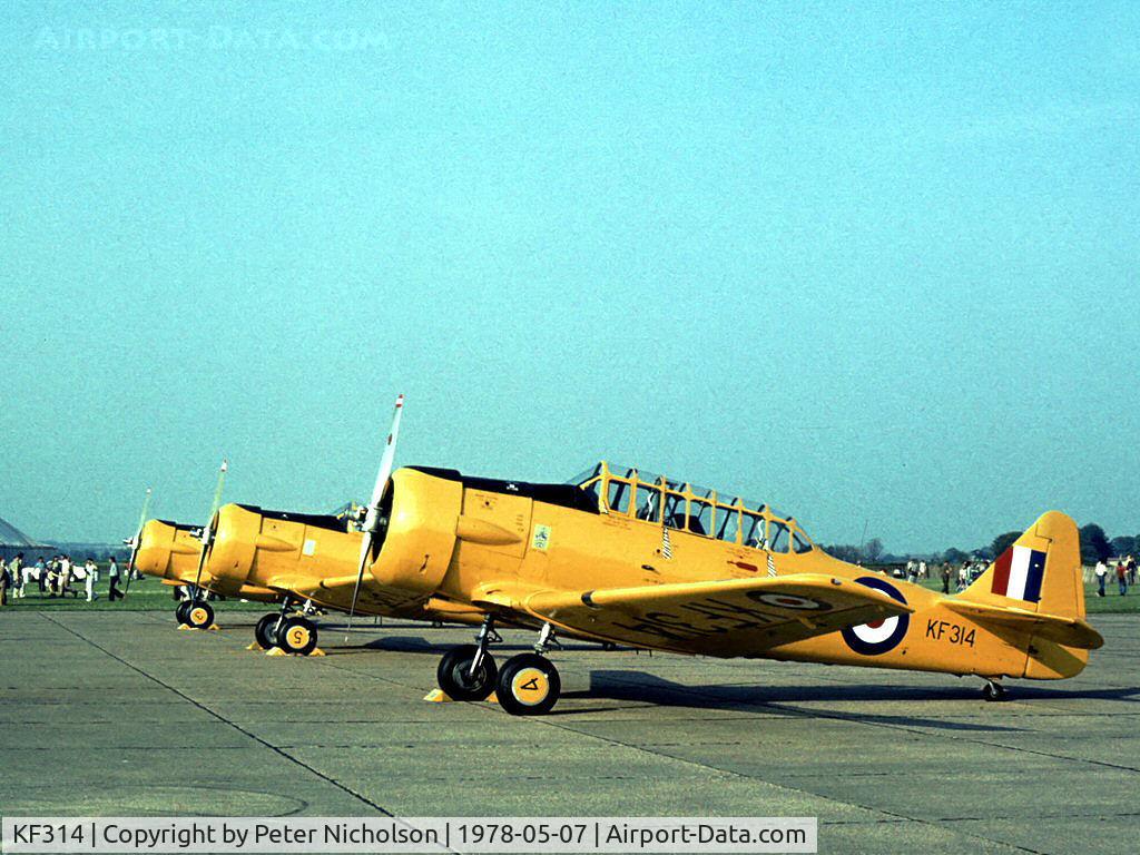 KF314, Noorduyn AT-16 Harvard IIB C/N 14A-2014, Harvard IIB of Boscombe Down's Aeroplane & Armament Experimental Establishment (A&AEE) on display at the 1978 Bassingbourn Airshow.