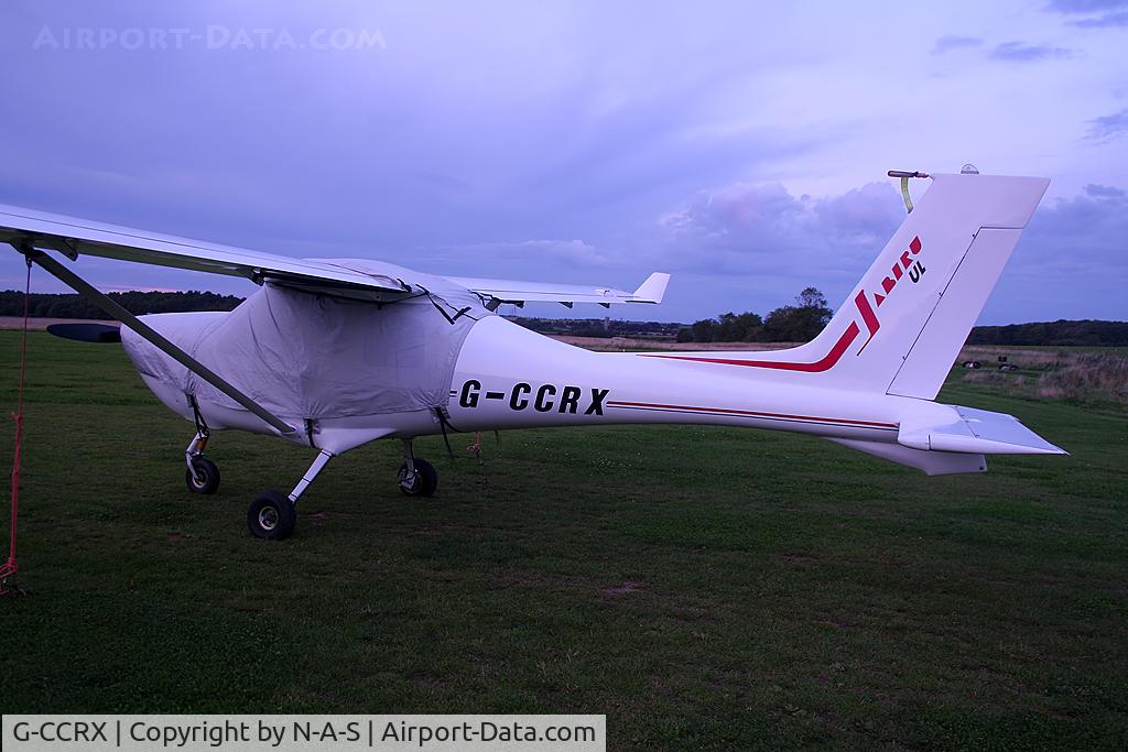 G-CCRX, 2004 Jabiru UL-450 C/N PFA 274A-14032, Parked nightstopping at Northrepps, Uk