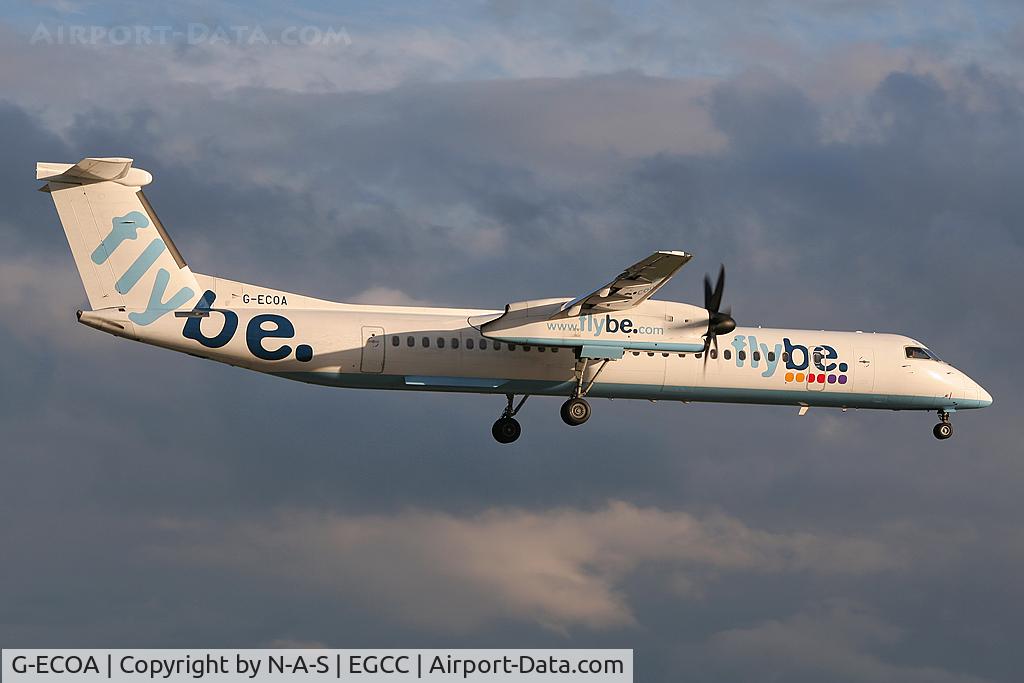 G-ECOA, 2007 De Havilland Canada DHC-8-402Q Dash 8 C/N 4180, Landing 23R