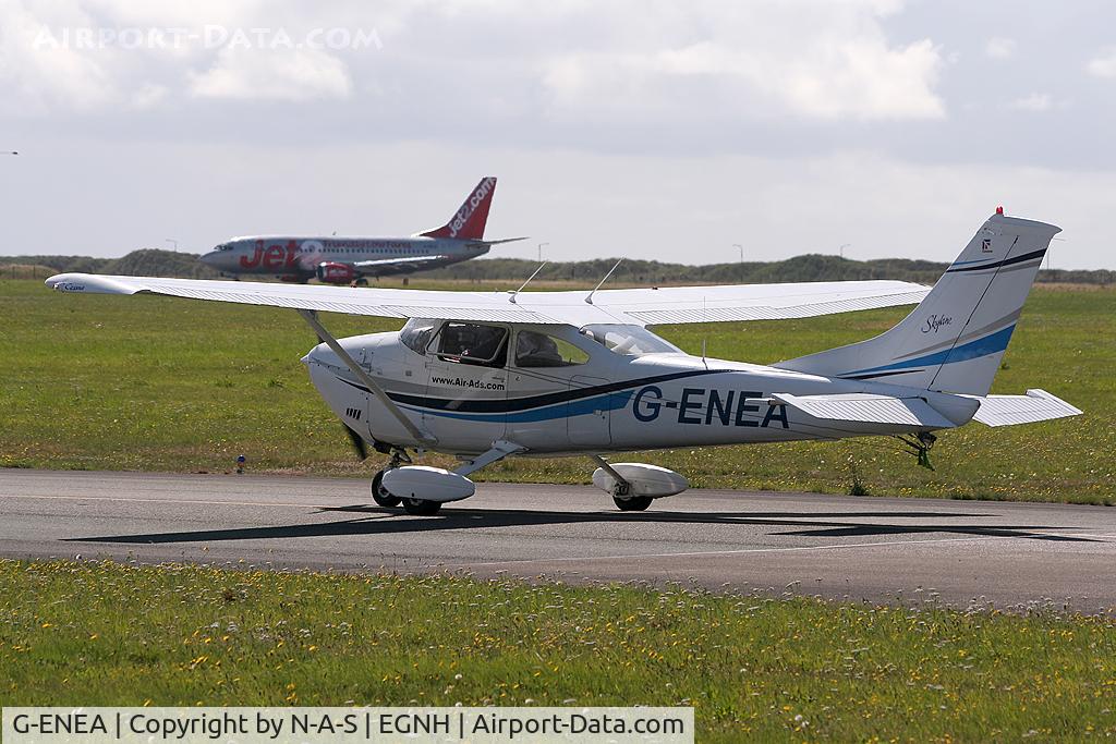 G-ENEA, 1971 Cessna 182P Skylane C/N 182-60895, Heading for departure to tow a banner