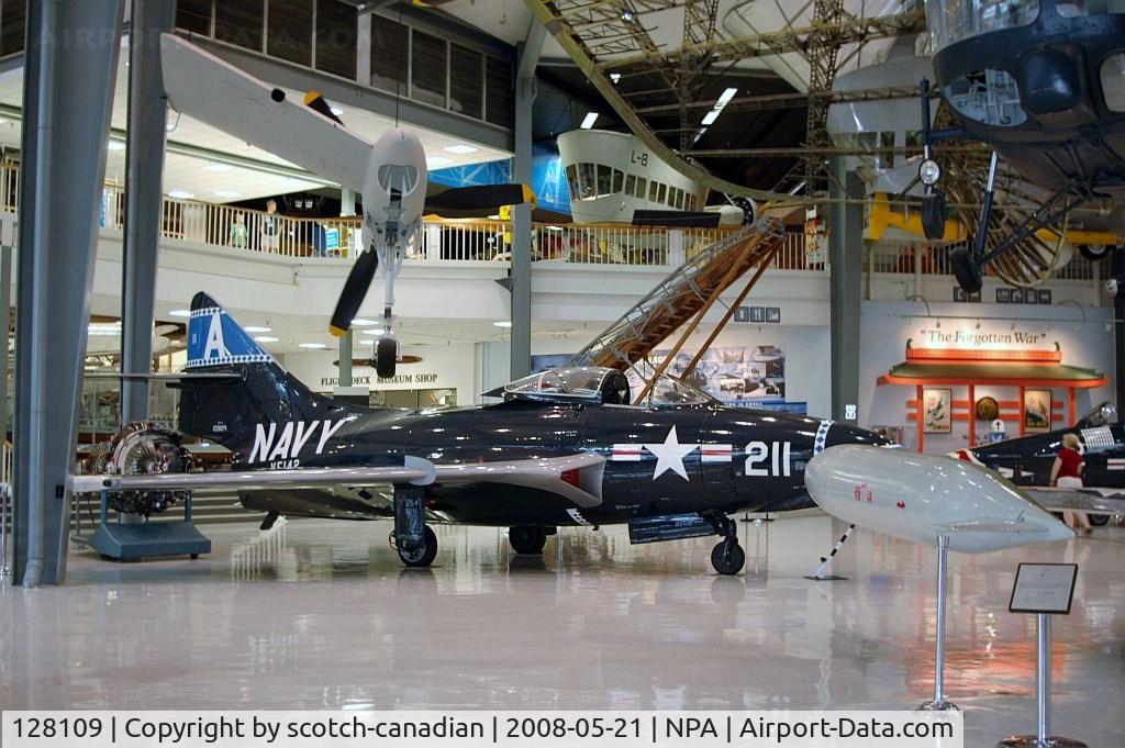 128109, 1952 Grumman F9F-6 Cougar C/N Not found 128109, 1952 Grumman F9F-6 Cougar at the National Naval Aviation Museum, Pansacola, FL