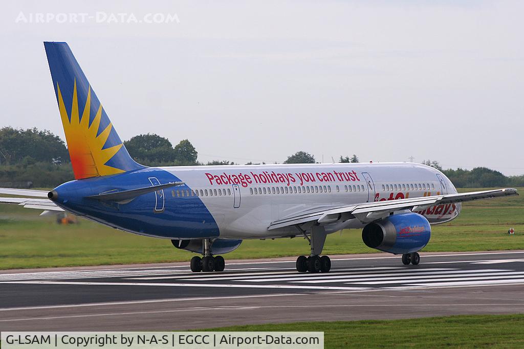 G-LSAM, 1992 Boeing 757-204 C/N 26966, Departing 23R