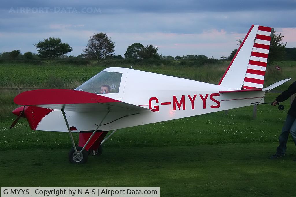 G-MYYS, 1995 Team Mini-Max C/N PFA 186-11989, Being pulled back to the hangar at Northrepps