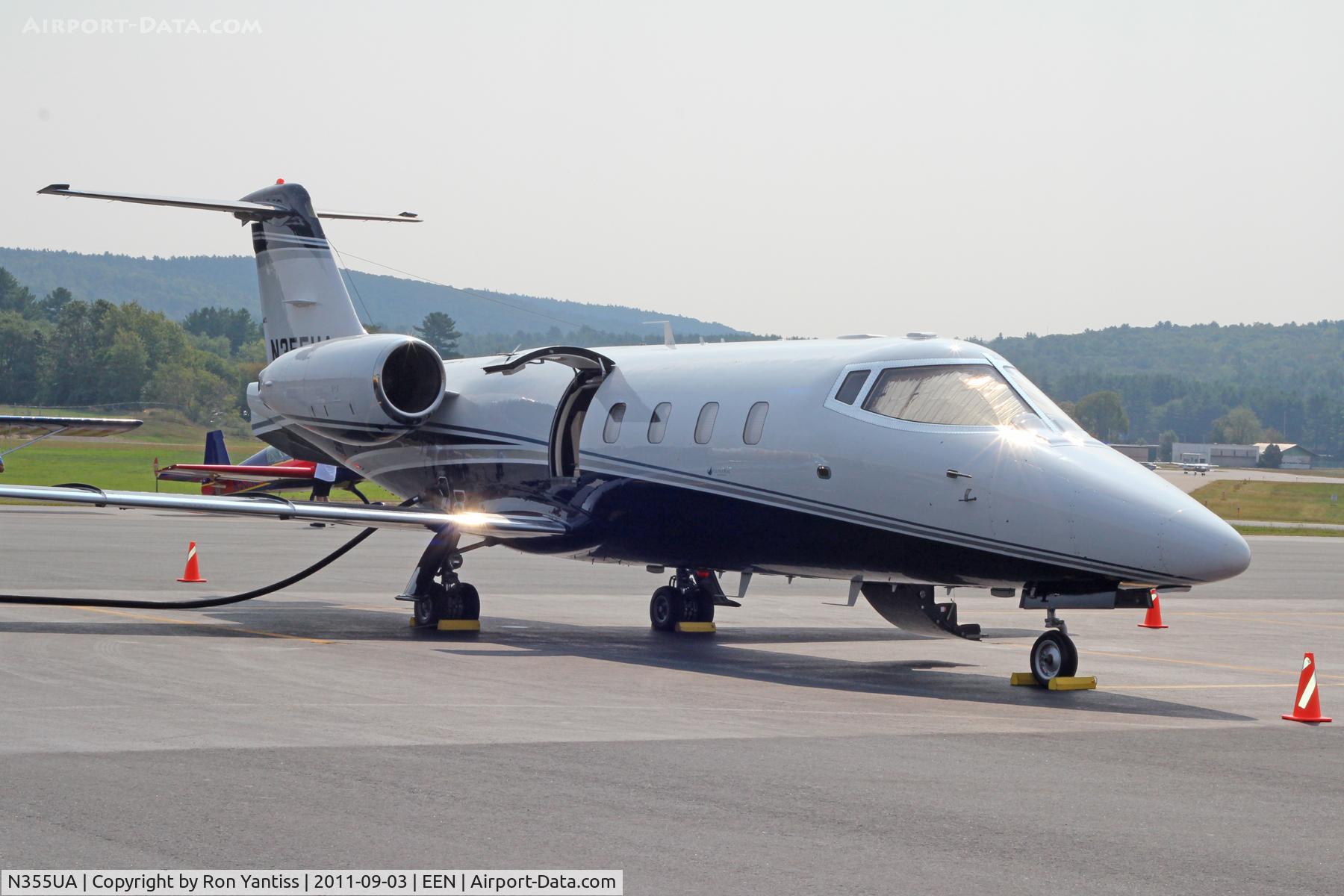 N355UA, 1984 Gates Learjet 55 C/N 114, Fueling at Monadnock Aviation, Dillant-Hopkins Airport, Keene, NH