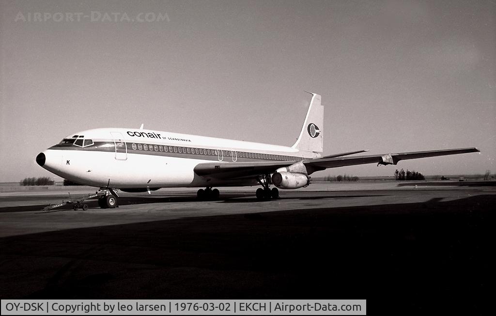 OY-DSK, 1961 Boeing 720-025 C/N 18157, CPH Copenhagen Kastrup 2.3.74 missing eng.no 1
