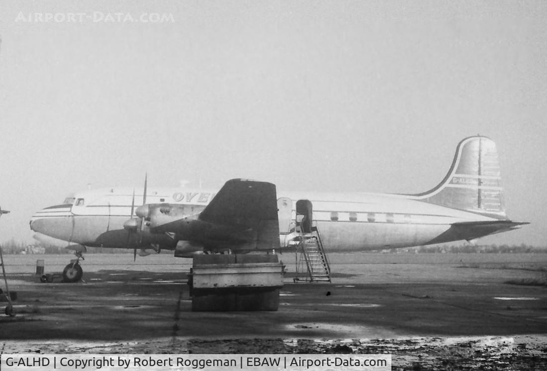 G-ALHD, 1948 Canadair C-4 (DC-4M-2) Argonaut C/N 146, Late 1950's.OVERSEAS.Canadair C-4.Merlin 622 engines.