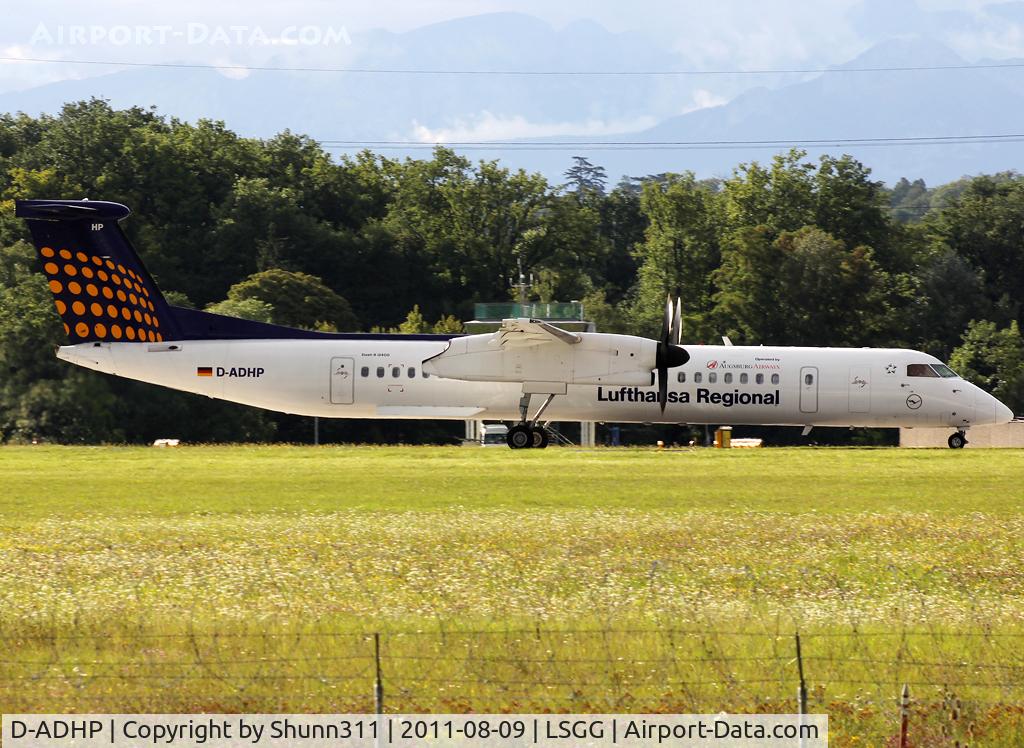 D-ADHP, 1998 De Havilland Canada DHC-8-402 Dash 8 C/N 4003, Ready for take off rwy 23