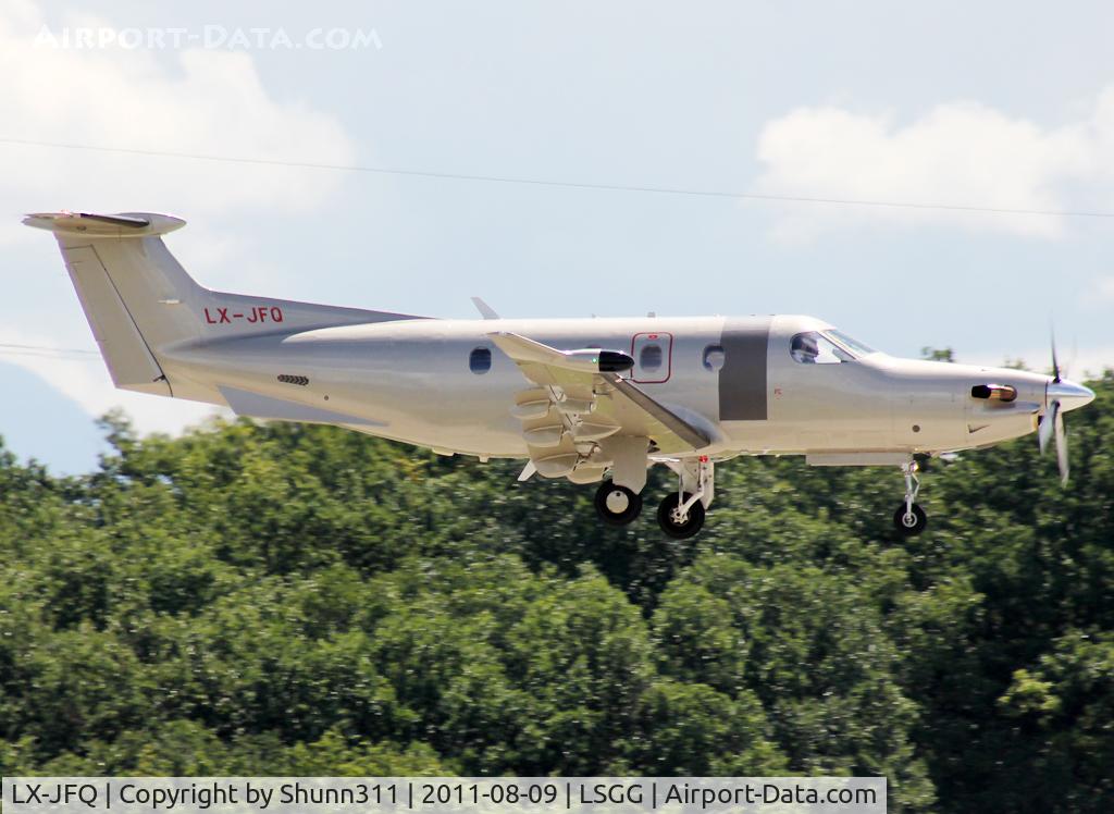 LX-JFQ, 2007 Pilatus PC-12/47 C/N 876, Landing  rwy 23