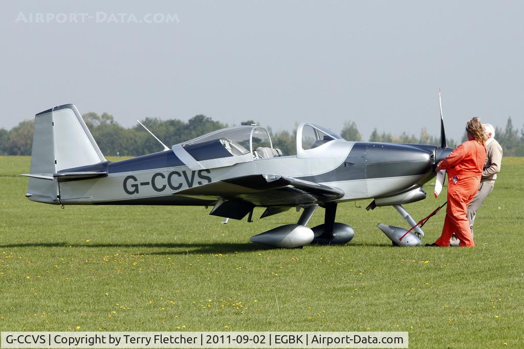 G-CCVS, 2010 Vans RV-6A C/N PFA 181A-13413, 2004 Edgeworth J VANS RV-6A, c/n: PFA 181A-13413 with nose wheel damage on arriving at 2011 LAA Rally at Sywell
