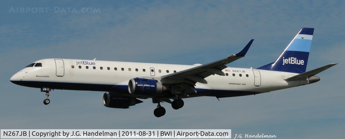 N267JB, 2007 Embraer 190AR (ERJ-190-100IGW) C/N 19000065, on final to 33L