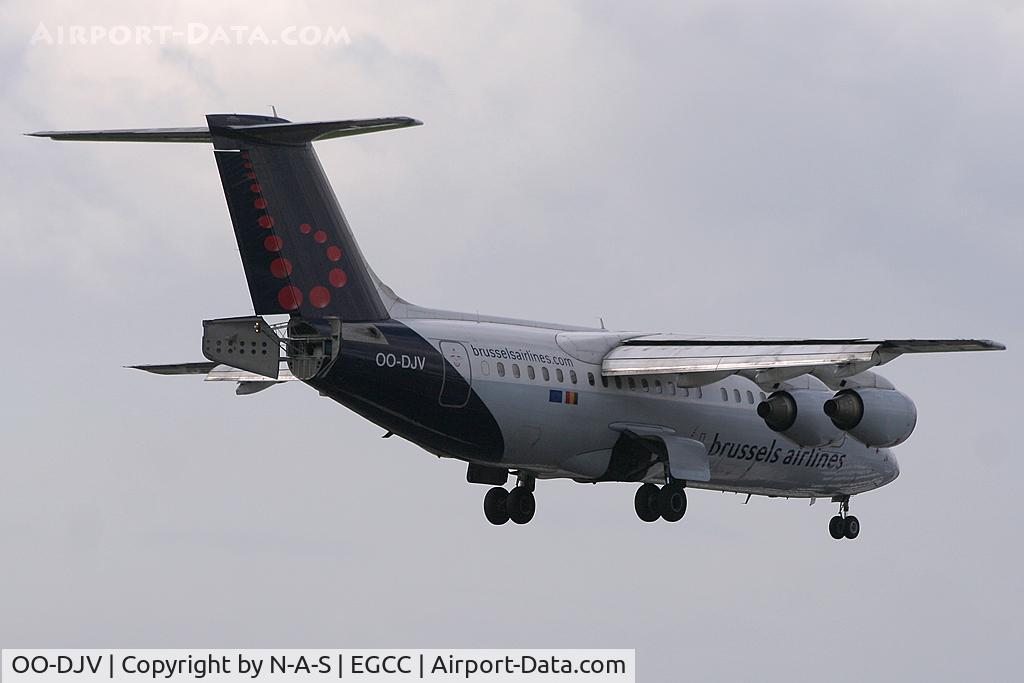 OO-DJV, 1996 British Aerospace Avro 146-RJ85 C/N E.2295, Arriving 23R