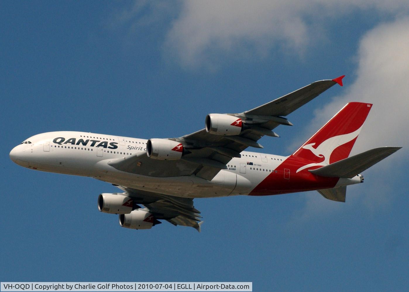 VH-OQD, 2008 Airbus A380-842 C/N 026, London-Heathrow, July 4, 2010