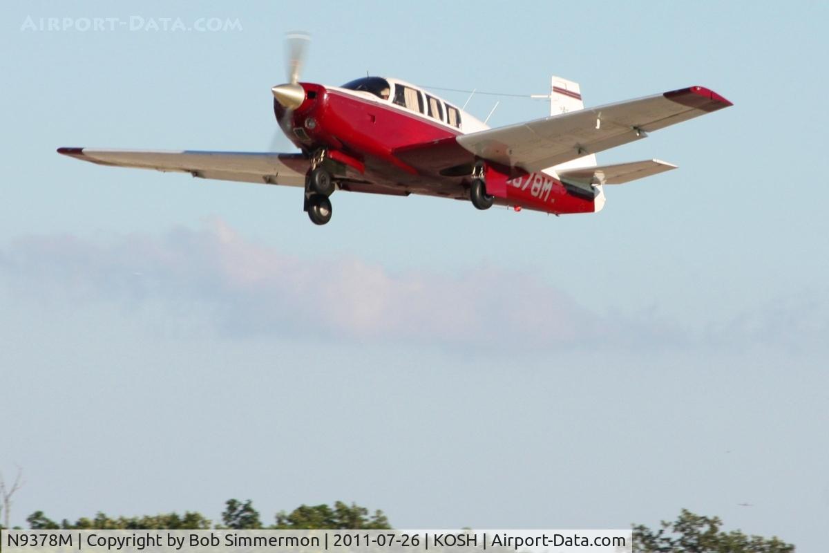 N9378M, 1966 Mooney M20F Executive C/N 670002, Departing Airventure 2011.