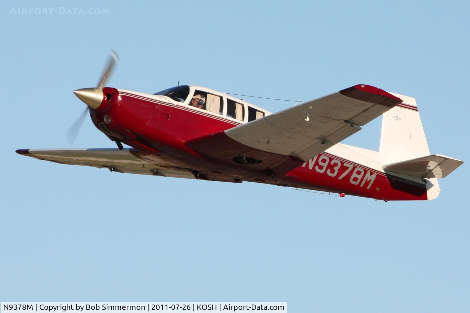 N9378M, 1966 Mooney M20F Executive C/N 670002, Departing Airventure 2011.
