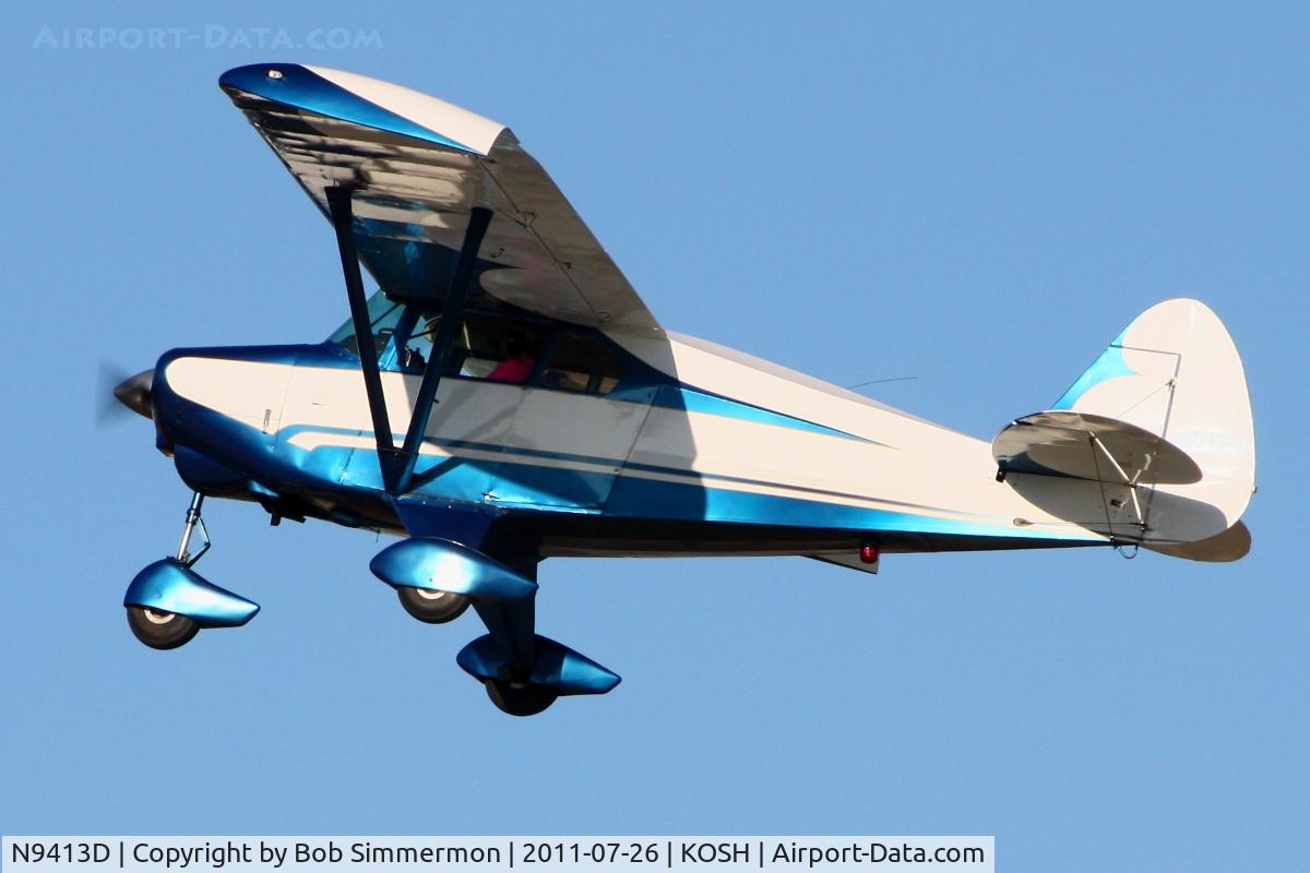 N9413D, 1958 Piper PA-22-160 Tri Pacer C/N 22-6387, Departing Airventure 2011.