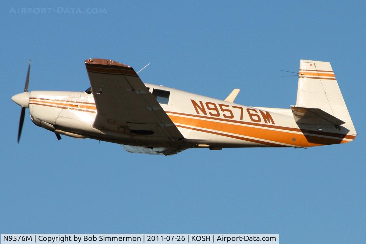 N9576M, 1966 Mooney M20F Executive C/N 670153, Departing Airventure 2011.