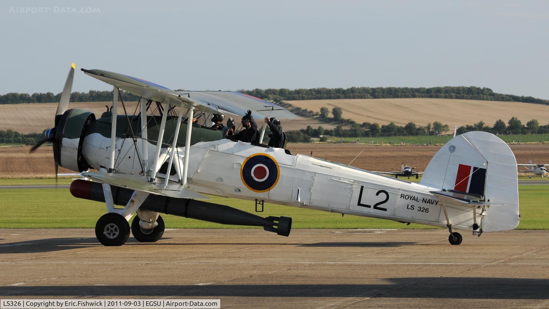 LS326, 1943 Fairey Swordfish Mk.II C/N Not found LS326, 1. LS326 (Royal Navy Historic Flight) a 'Blackfish' at The Duxford Air Show, September 2011