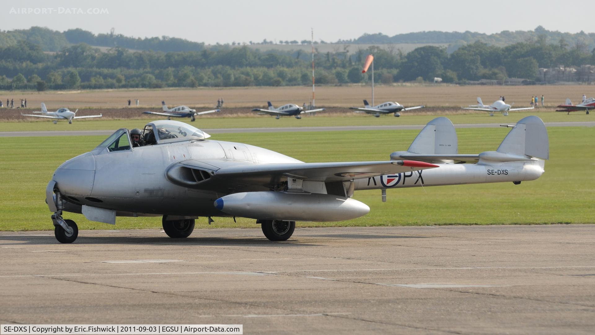 SE-DXS, 1952 De Havilland (FFA) DH-100 Vampire FB6 C/N 705, 1. SE-DXS at The Duxford Air Show, September 2011