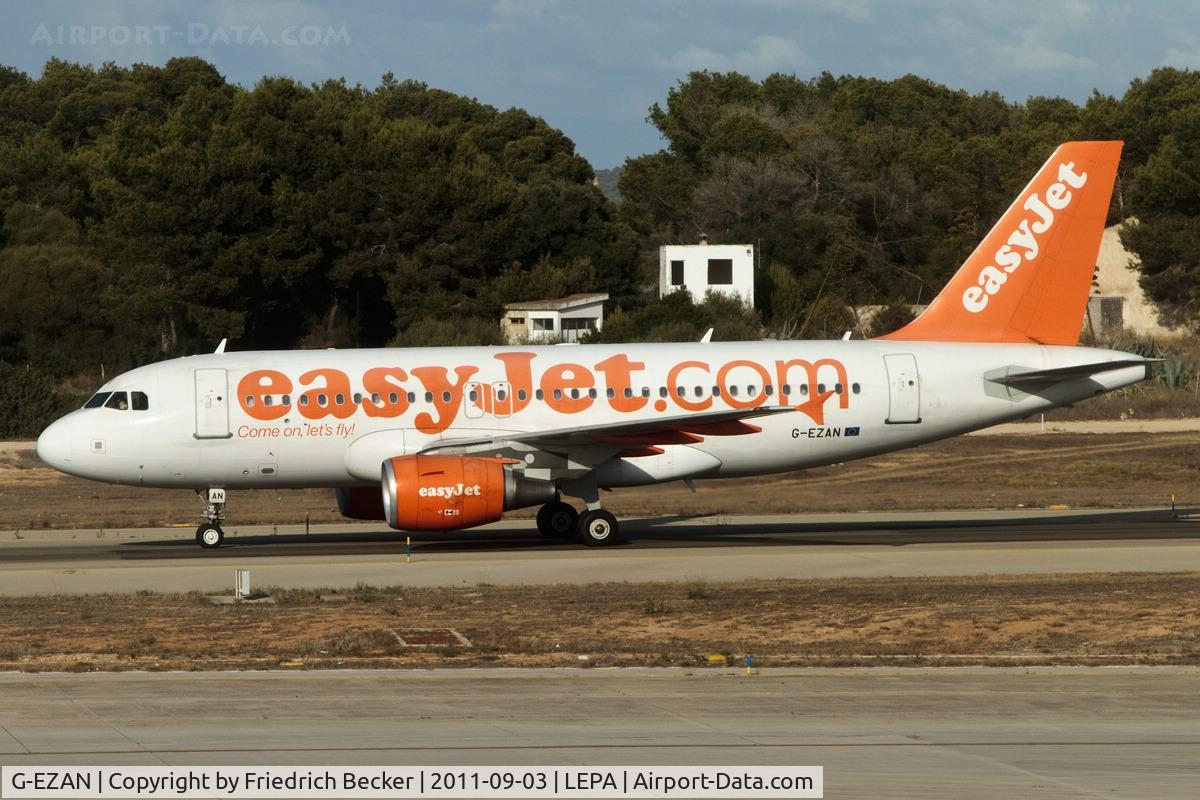 G-EZAN, 2006 Airbus A319-111 C/N 2765, taxying to the active