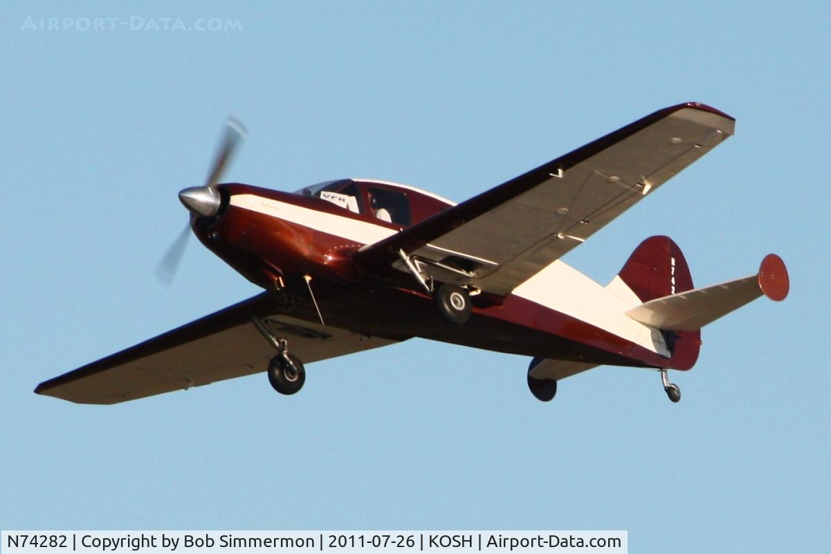 N74282, 1946 Bellanca 14-13-2 Cruisair Senior C/N 1395, Departing Airventure 2011.