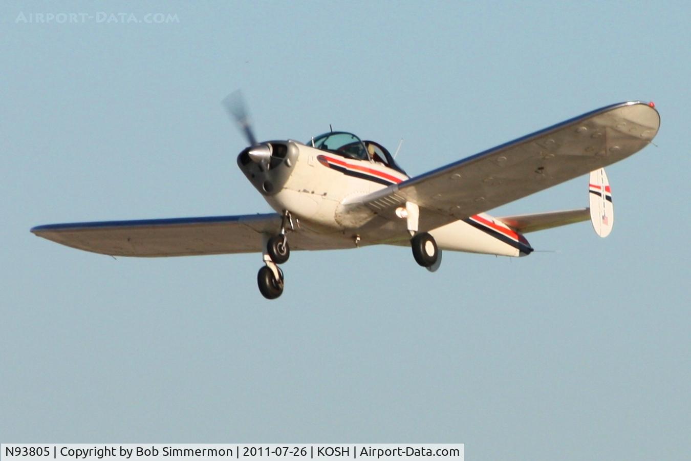 N93805, 1946 Erco 415C Ercoupe C/N 1128, Departing Airventure 2011.