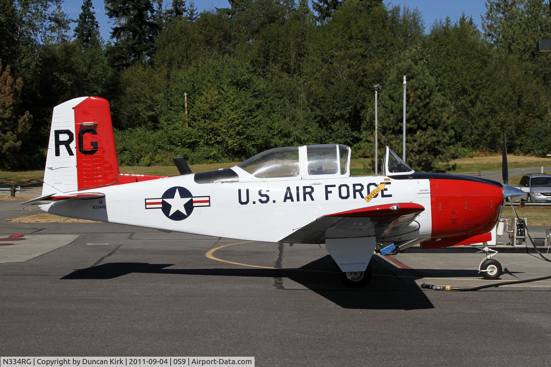 N334RG, 1954 Beech T-34A (A45) Mentor Mentor C/N G-93, A recent arrival to the Northwest from Arkansas.